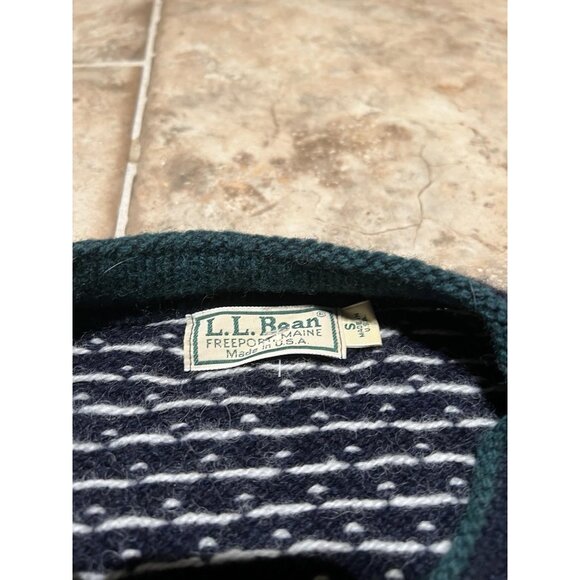VINTAGE L.L. BEAN WOMEN'S S WOOL BUTTON FRONT NORDIC CARDIGAN SWEATER USA - Picture 2 of 7